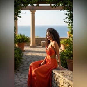 Chic Orange Maxi Dress